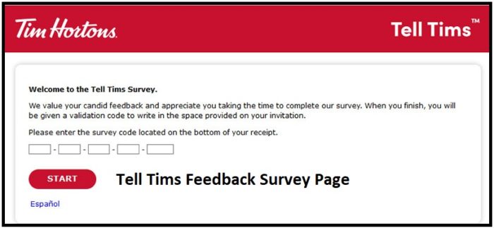 www.telltims.com - Tim Hortons Guest Survey - Free Coffee